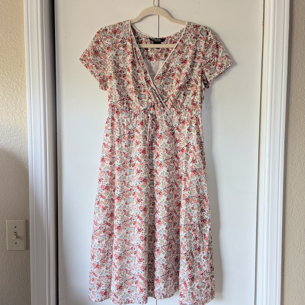 Eddie Bauer Cream Floral Mini Dress